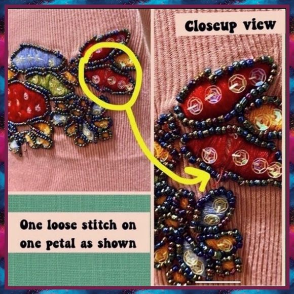 NWT JRS XS RIBBED COTTON TANK TOP EMBELLISHED/SEQUINS/BEADS/YARN - Picture 11 of 14